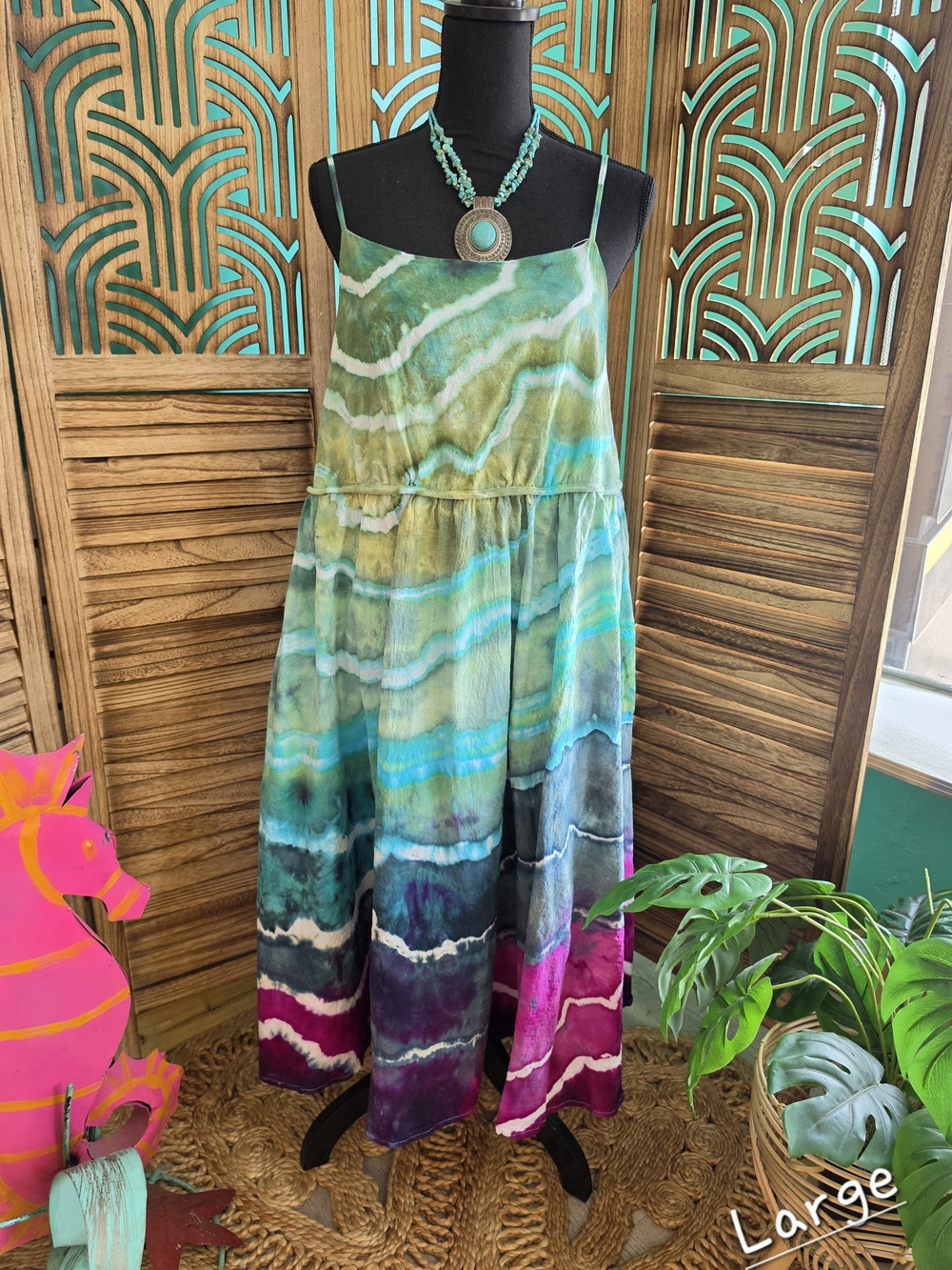 Women's Maxi Dress in Multicolor Tie-Dye